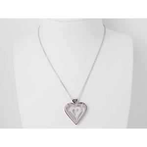 White Gold And Diamond Heart Necklace