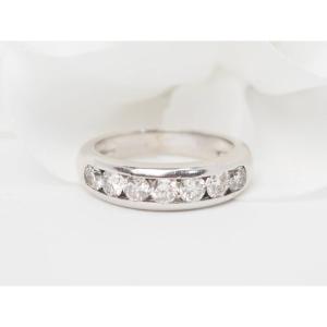Half Wedding Ring In White Gold And 1.05ct Diamonds