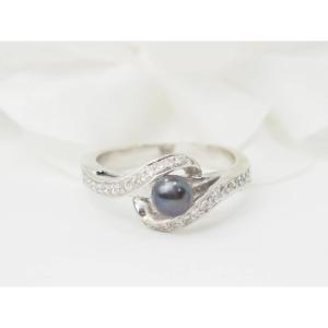 White Gold, Tahitian Pearl And Diamond Ring
