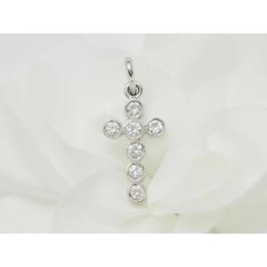 White Gold And Diamond Cross Pendant 0.35ct