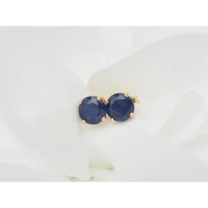 Yellow Gold And Sapphire Stud Earrings