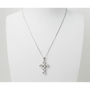 White Gold And Diamond Cross Necklace