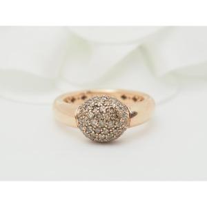 Ball Ring In Rose Gold And Cognac Diamonds