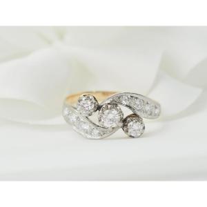 Antique Two-tone Gold And Diamond Ring