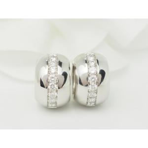White Gold And Diamond Hoop Earrings