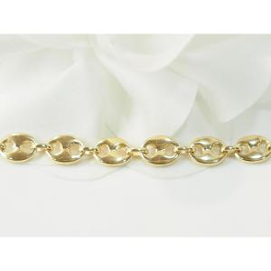 Vintage Yellow Gold Coffee Bean Link Bracelet
