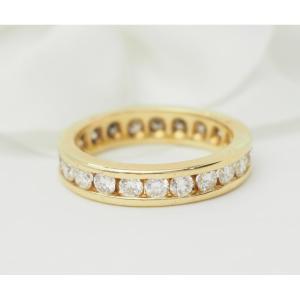 Full Eternity Band In Yellow Gold And 1.32ct Diamonds