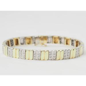 Vintage Two-tone Gold And Diamond Bracelet