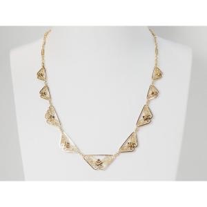 Late 19th Century Drapery Necklace In Yellow Gold