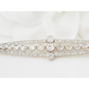 Important Art Deco Brooch In Yellow Gold, Platinum, And Diamonds