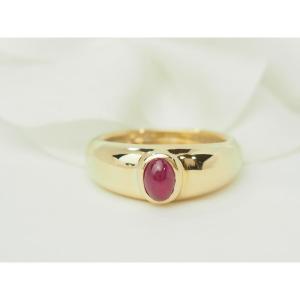 Yellow Gold And Cabochon Ruby ​​band Ring