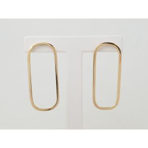 Elongated Rectangular Earrings In 18k Yellow Gold