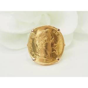 Ring Napoleon 20 Francs In 18kt Yellow Gold