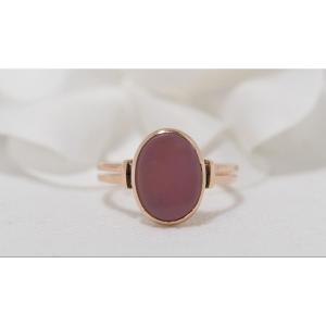 Rose Gold And Chalcedony Ring