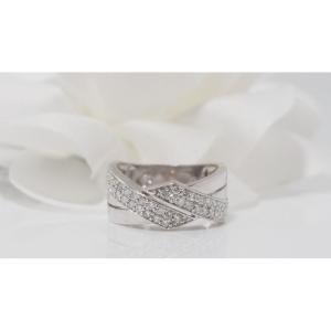 Bague Bandeau En Or Blanc Et Diamants
