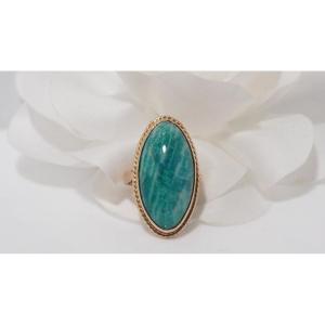 Bague Vintage En Or Jaune Et Pierre Amazonite