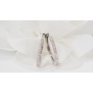 Semi Pavé Hoops In White Gold And Diamonds