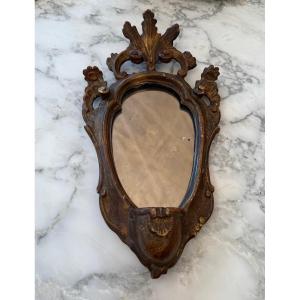 Gilded Wooden Holy Water Mirror