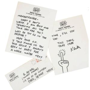 Keith Haring - Autograph Letter Signed With Original Drawing. 