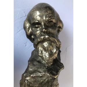 Bronze Of Paul Verlaine, Bust, By Gaston Desprez. Numbered. 