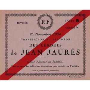 [jean Jaurès] Invitation Card For The Transfer Of Jean Jaurès' Ashes To The Pantheon.