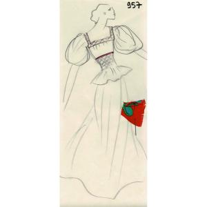 Yves Saint Laurent - Original Drawing. Pencil On Paper.