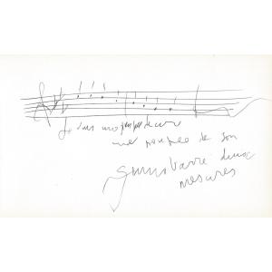 Serge Gainsbourg - Autographed Piece Signed - "wax Doll, Sound Doll".