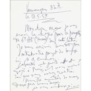 Pablo Picasso - Autograph Letter Signed To Max Pellequer.