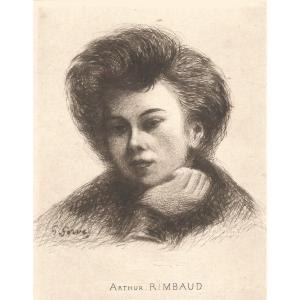 Arthur Rimbaud - Portrait Engraved By Georges Gorvel.