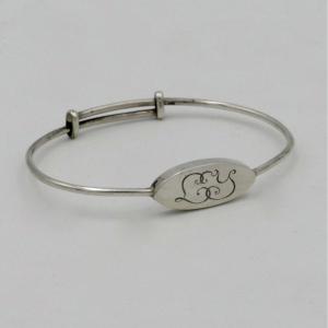 Silver Bracelet Monogrammed “l Y” Early 20th Century.