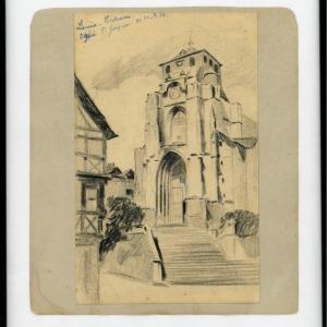 “lisieux, Calvados, Saint Jacques Church”, Graphite Drawing, Alex Jorio, June 21, 1934.