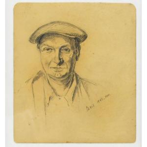 “the Man With The Beret”, Graphite Drawing, Alex Jorio, Paris March 1943.
