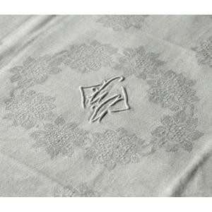 Twelve Large Damask Napkins, Openwork, Monogram “lc”, Art Nouveau.