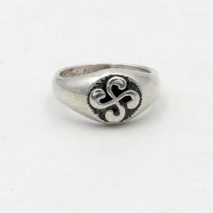 Small Solid Silver Ring, Basque Cross, Art Deco, Minerva.