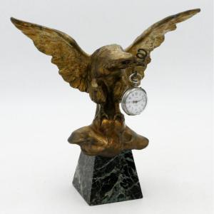 Watch Holder, Eagle In Gilded Spelter, Late 19th Century, Watch Holder.