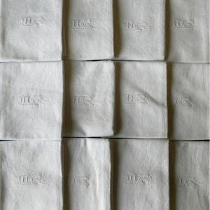 Twelve Damask Napkins, Openwork, Monogram “mc”, Art Deco.