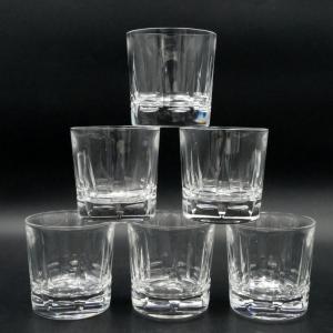 6 Cut Crystal Whisky Glasses, 20th Century.