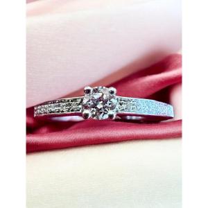 Pave Diamond Ring, 18 Carat White Gold