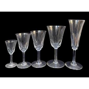 Saint-louis Crystal Glasses Service Cerdagne Model Saint Louis Flute Glasses Service