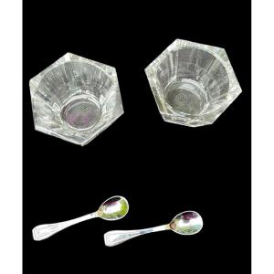 Pair Of Baccarat Crystal Salary Rows Art Deco Baccarat Table Arts