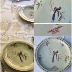 ASSIETTES THÉODORE HAVILAND EN PORCELAINE DE LIMOGES FRANCE CÉLADON SÉRIE D'ASSIETTES