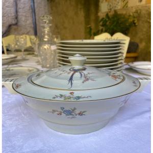 SOUPIÈRE THÉODORE HAVILAND EN PORCELAINE DE LIMOGES FRANCE CÉLADON PIÈCE DE FORME