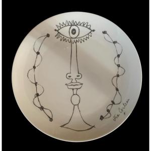 Jean Cocteau Plate Agiraud & Brousseau Edition Limoges Porcelain Design France