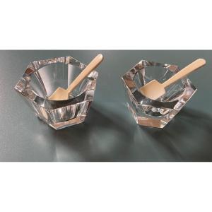 Paire De Salerons En Baccarat Crystal Art Deco Table Arts Baccarat