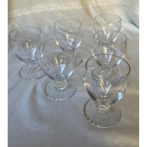 SÉRIE DE 6 VERRES EN CRISTAL DE LA CRISTALLERIE DAUM NANCY VERRE À EAU À VIN ART DÉCO FRANCE