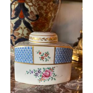 BOÎTE À THÉ PORCELAINE DE PARIS SAMSON COMPAGNIE DES INDES