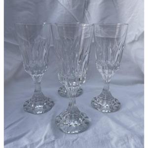 Set Of 4 Crystal Red Wine Glasses From Baccarat, Assas Model Crystal Service