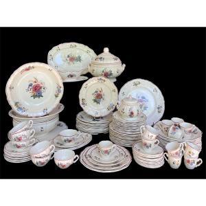 73-piece Dinner Service In Sarreguemines Earthenware, Agreste Model, Circa 1920-1950 