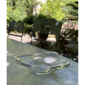 Daum Clear Crystal Pocket Tray 1950s-1960s Daum Cross Of Lorraine France  