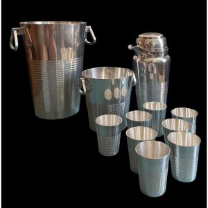 Silver-plated Cocktail And Bar Set From Maison Saint-médard Art Deco Argenterie 